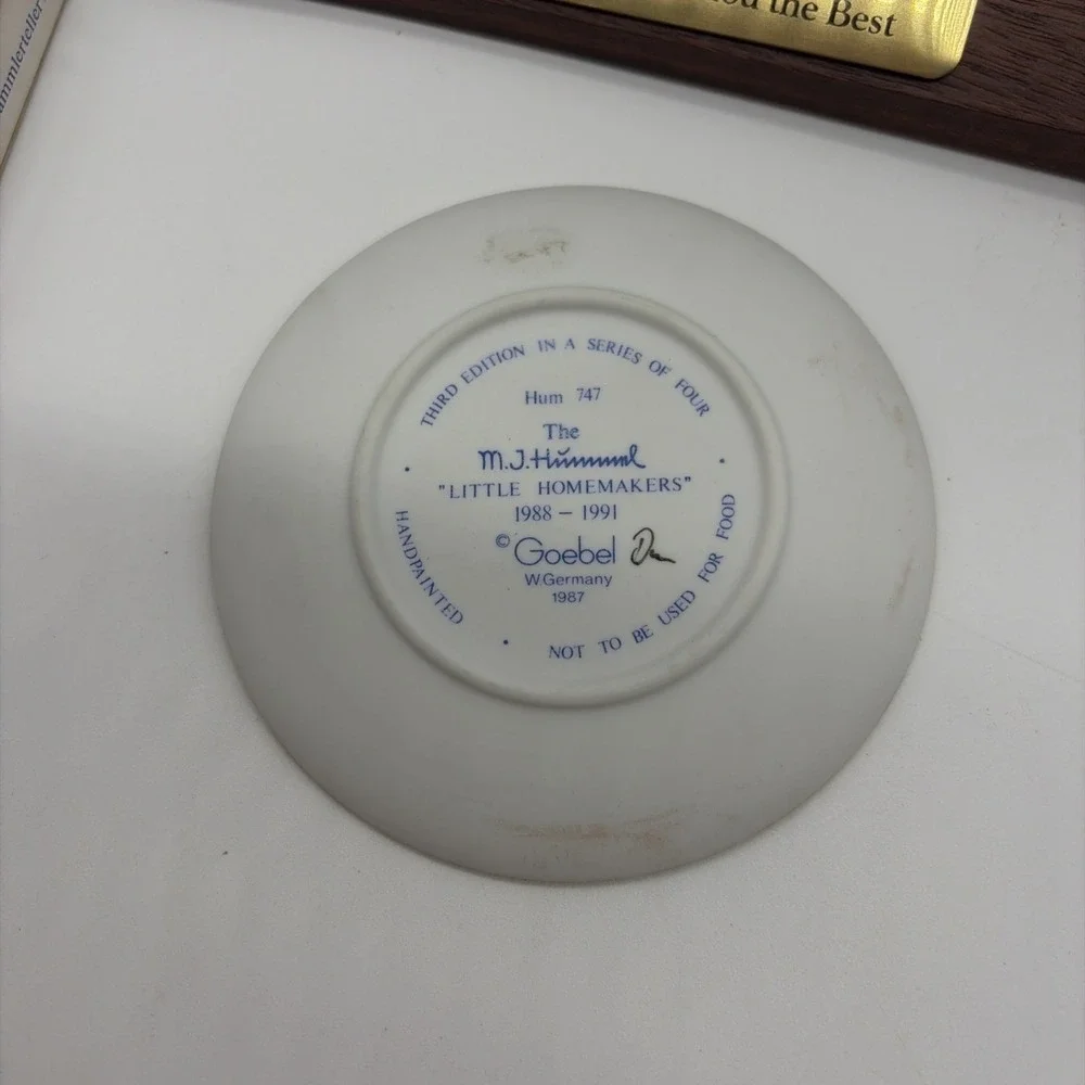 Goebel Hummel miniature collector plate titled 
